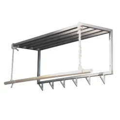 Hoyz - Kapstok Bamboe Met 6 Haken - Grijs - Wandkapstok