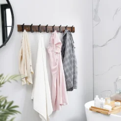 ACAZA Lange Muur Kapstok, Retro, Vintage Bruin Met Zwarte Haken, 88 Cm 5 ACAZA Lange Muur Kapstok, Retro, Vintage Bruin Met Zwarte Haken, 88 Cm -Curverest Winkel 1000046987 0101