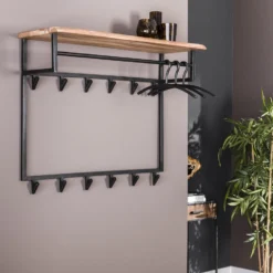 Hoyz - Kapstok Edge Hoog - 12 Haken - Massief Acaciahout - 100x33x80 -Curverest Winkel 1000048267 0103