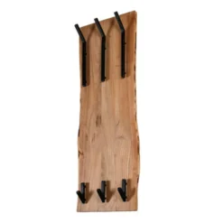Industriële Kapstok Levi Massief Hout 6 Haken Verticaal 12x35x100 Cm Hout