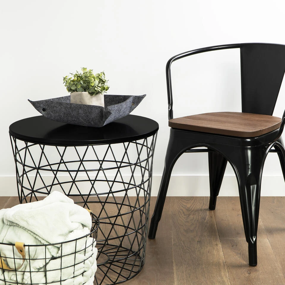 QUVIO Opbergbak Opvouwbaar Vilt Groot - Antraciet 2 QUVIO Opbergbak Opvouwbaar Vilt Groot - Antraciet - Afbeelding 2