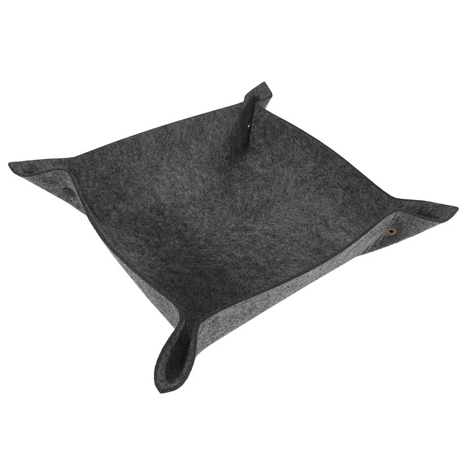 QUVIO Opbergbak Opvouwbaar Vilt Groot - Antraciet 1 QUVIO Opbergbak Opvouwbaar Vilt Groot - Antraciet