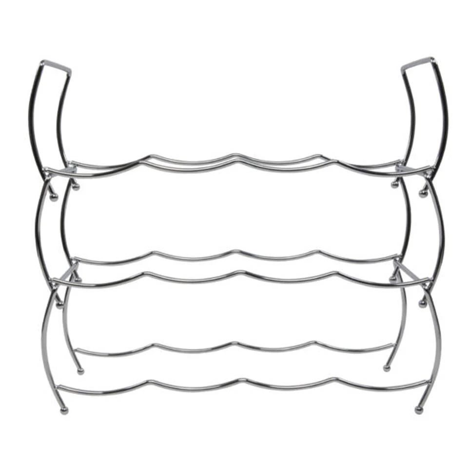 Svenska Living Wijnrek - 12 Flessen - Chrome - Metaal - 43 X 42 Cm 1 Svenska Living Wijnrek - 12 Flessen - Chrome - Metaal - 43 X 42 Cm