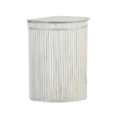 Beliani Mand BADULLA - Grijs Bamboehout