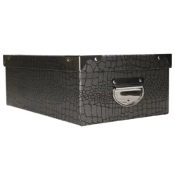 5Five Opbergdoos/box - Zilver - L36 X B24.5 X H12.5 Cm - Stevig Karton