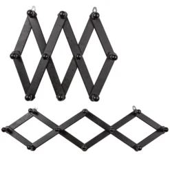 WOOOD Levin Gevouwen Kapstok - Hout - Zwart - Set Van 2