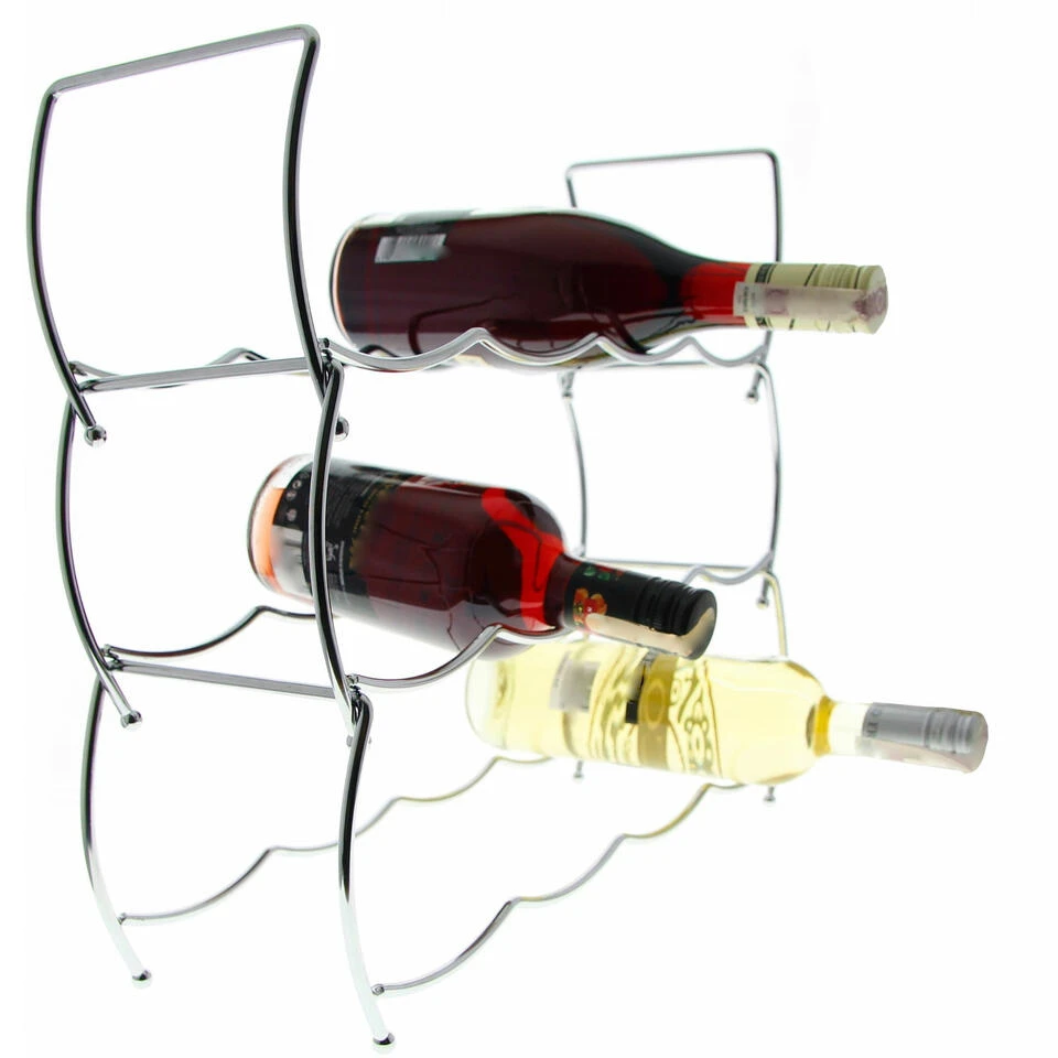 Svenska Living Wijnrek - 12 Flessen - Chrome - Metaal - 43 X 42 Cm 3 Svenska Living Wijnrek - 12 Flessen - Chrome - Metaal - 43 X 42 Cm - Afbeelding 3