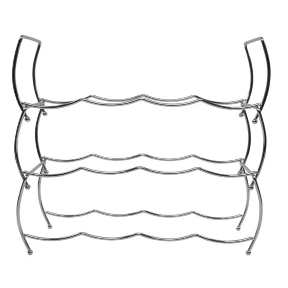 Svenska Living Wijnrek - 12 Flessen - Chrome - Metaal - 43 X 42 Cm 2 Svenska Living Wijnrek - 12 Flessen - Chrome - Metaal - 43 X 42 Cm - Afbeelding 2