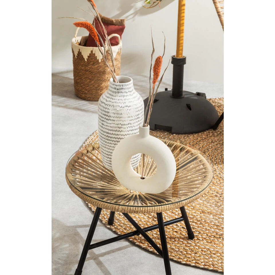 Mand Lotus L - Off-white - Zeegras/katoen - 35xø30 Cm 3 Mand Lotus L - Off-white - Zeegras/katoen - 35xø30 Cm - Afbeelding 3